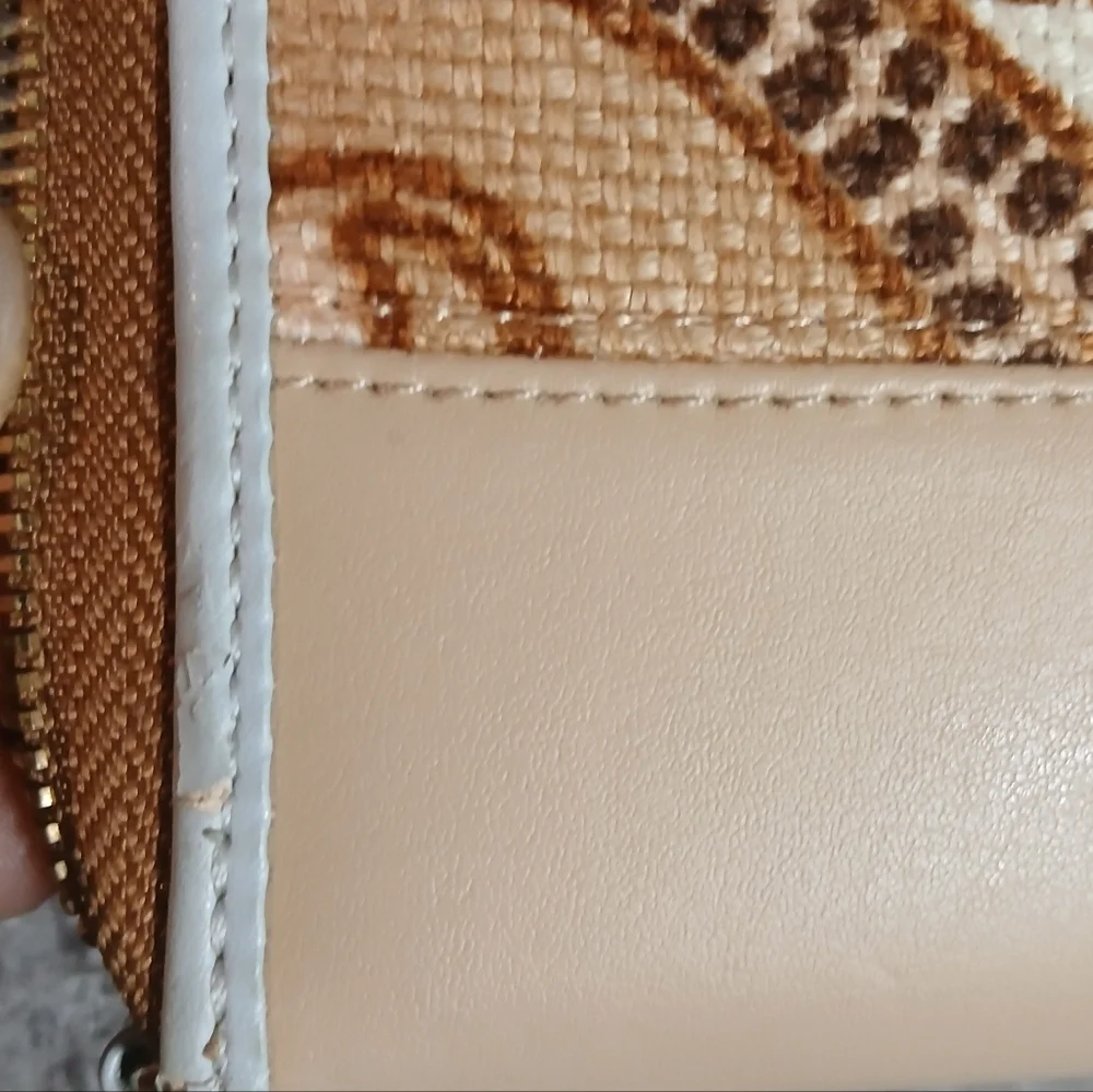 Spartina 449 Beige and Brown Patterned Women's Wristlet